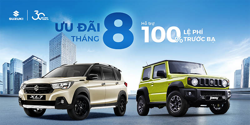 CHƯƠNG TRÌNH ƯU ĐÃI 100% LỆ PHÍ TRƯỚC BẠ LÊN ĐẾN 60 TRIỆU ĐỒNG KHI MUA SUZUKI XL7 HYBRID