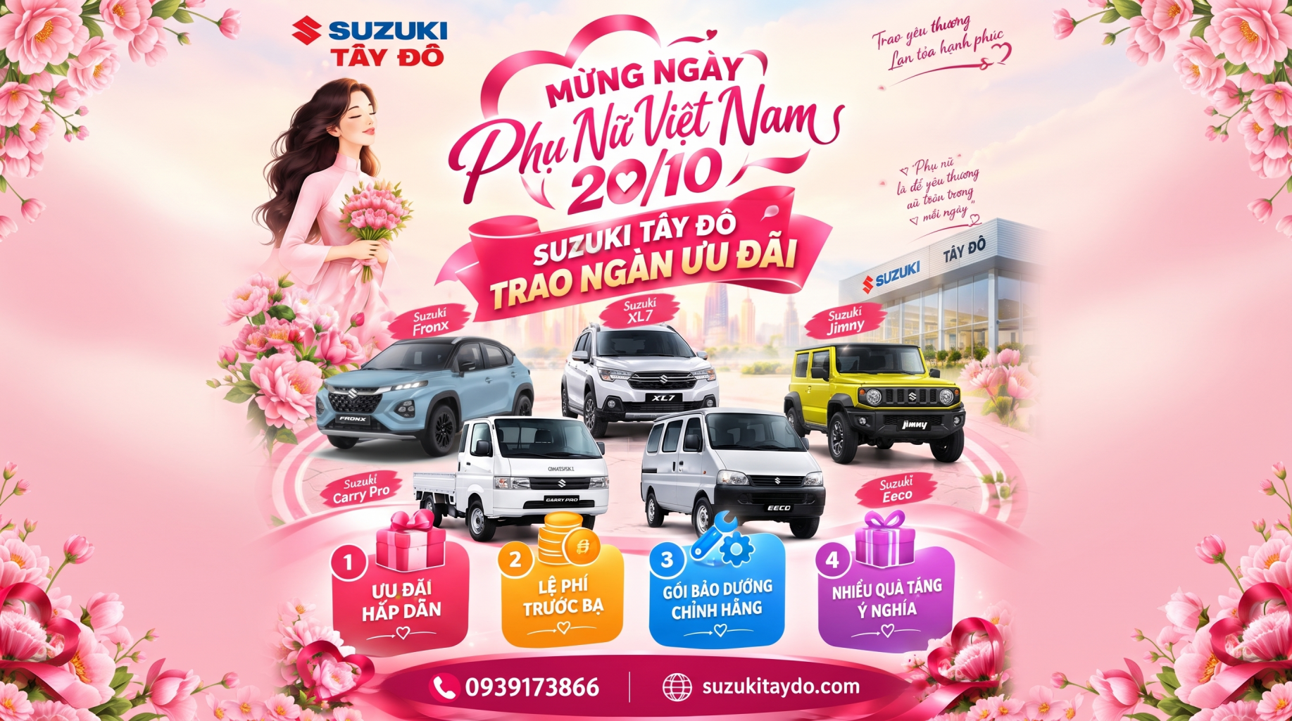 MỪNG NGÀY PHỤ NỮ VIỆT NAM 20/10 – SUZUKI TÂY ĐÔ TRAO NGÀN ƯU ĐÃI