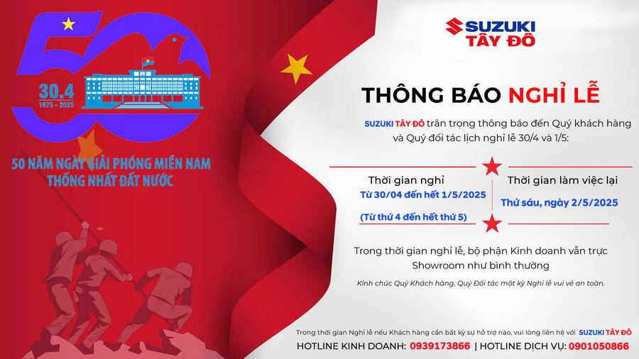 THƯ THÔNG BÁO NGHỈ LỄ 30/4 & 1/5
